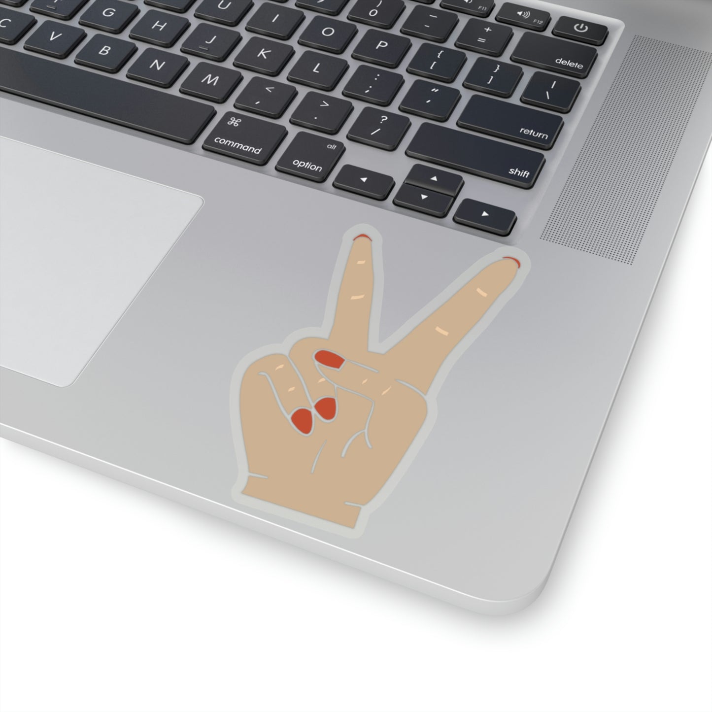 Finger Peace Sign Organic Summer Kiss Cut Sticker (Colorful Design, Multiple Sizes)