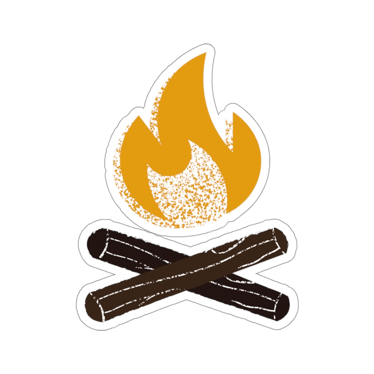 Campfire Camping Themed Kiss Cut Sticker